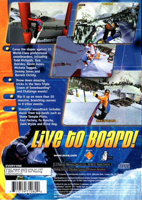 Cool Boarders 2001 — box-2D-back (US)