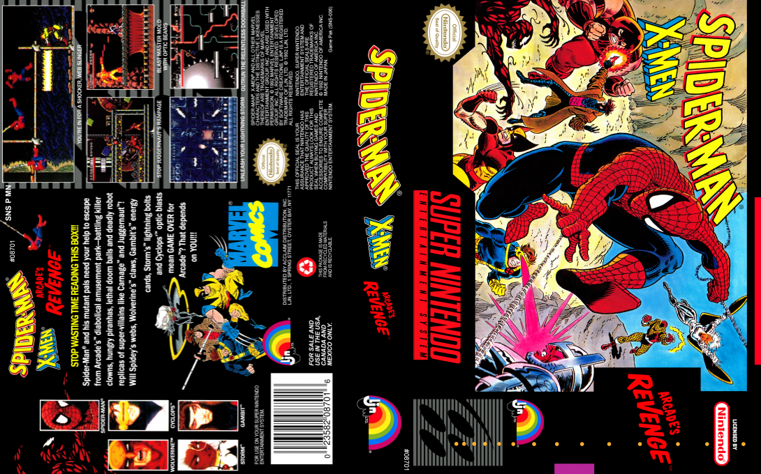 Spider-man And The X-men - Arcade's Revenge — box-texture (US)