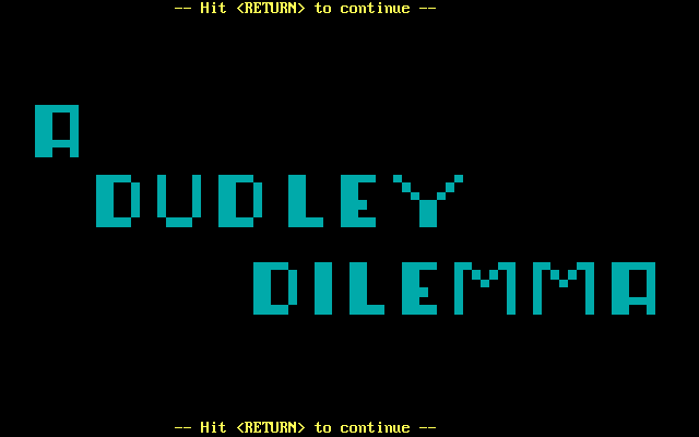 A Dudley Dilemma box art