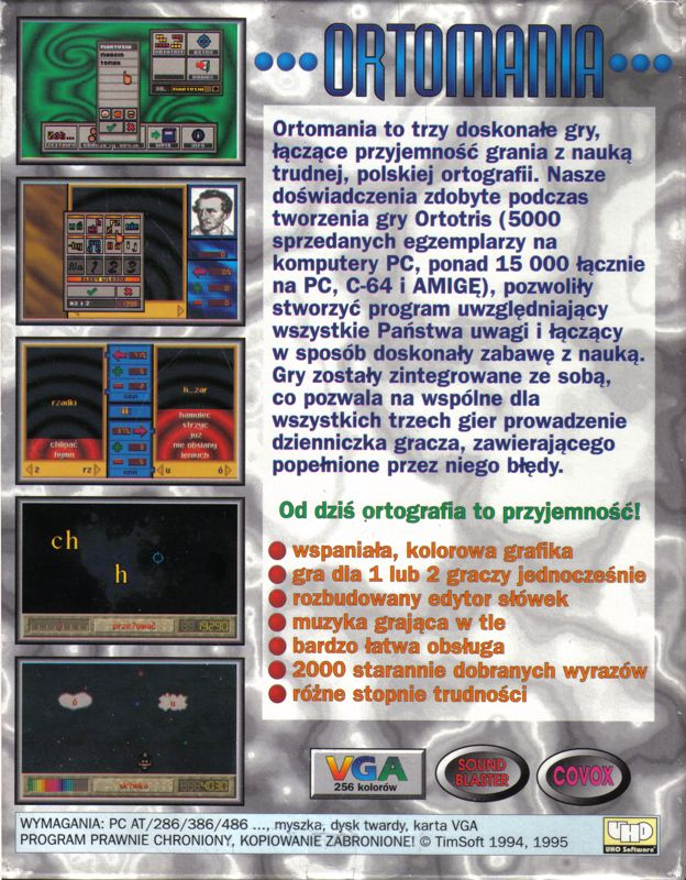 Ortomania — box-2D-back (EU)