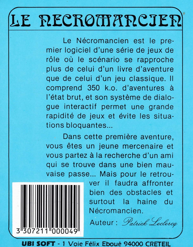 Nécromancien, Le — box-2D-back (FR)