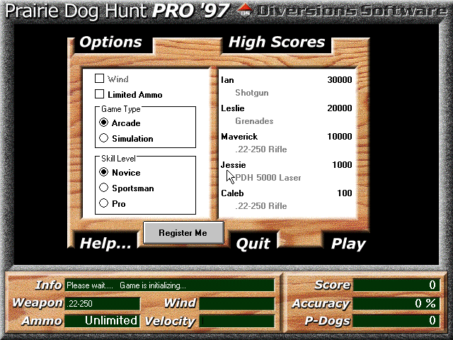 Prairie Dog Hunt Pro '97 — sstitle (WOR)
