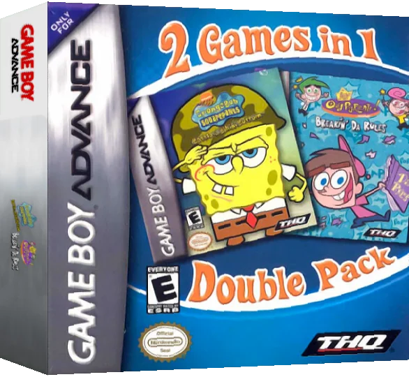 2 Games in 1 - SpongeBob SquarePants - Battle for Bikini Bottom + The Fairly OddParents! - Breakin' da Rules — box-3D (US)