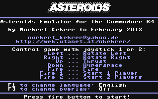 Asteroids Emulator — sstitle (WOR)