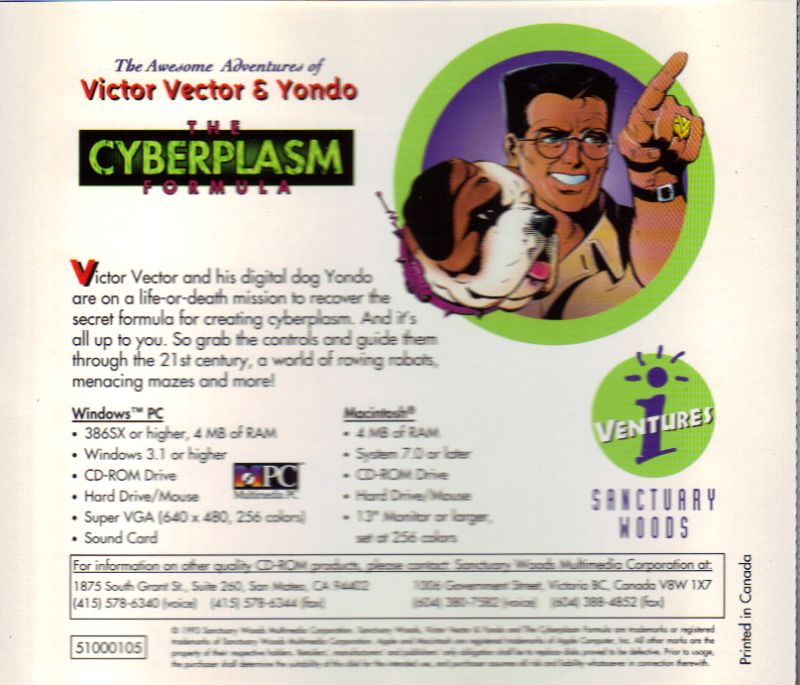The Awesome Adventures of Victor Vector & Yondo: The Cyberplasm Formula — box-2D-back (US)