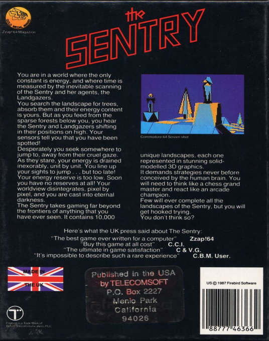 Sentinel, The — box-2D-back (US)