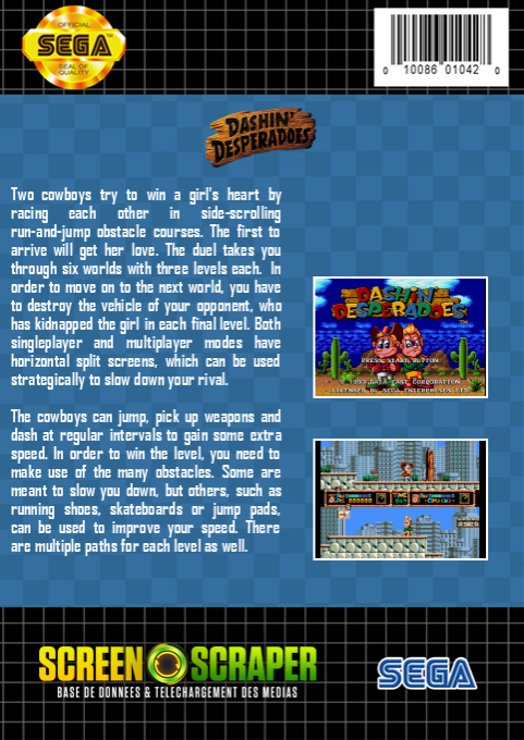 Dashin' Desperadoes — box-2D-back (SS)