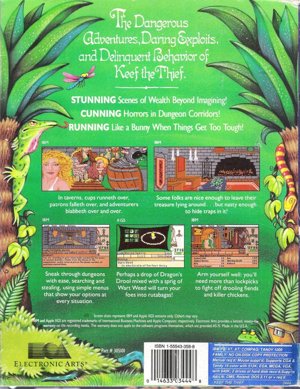 Keef the Thief - A Boy and His Lockpick — box-2D-back (US)