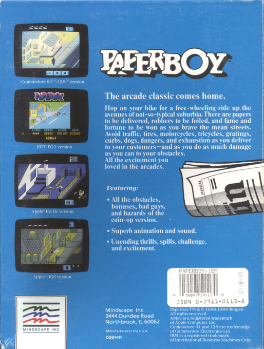 Paperboy — box-2D-back (US)