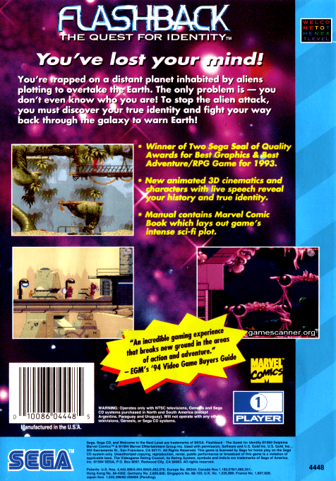 Flashback - The Quest for Identity — box-2D-back (US)