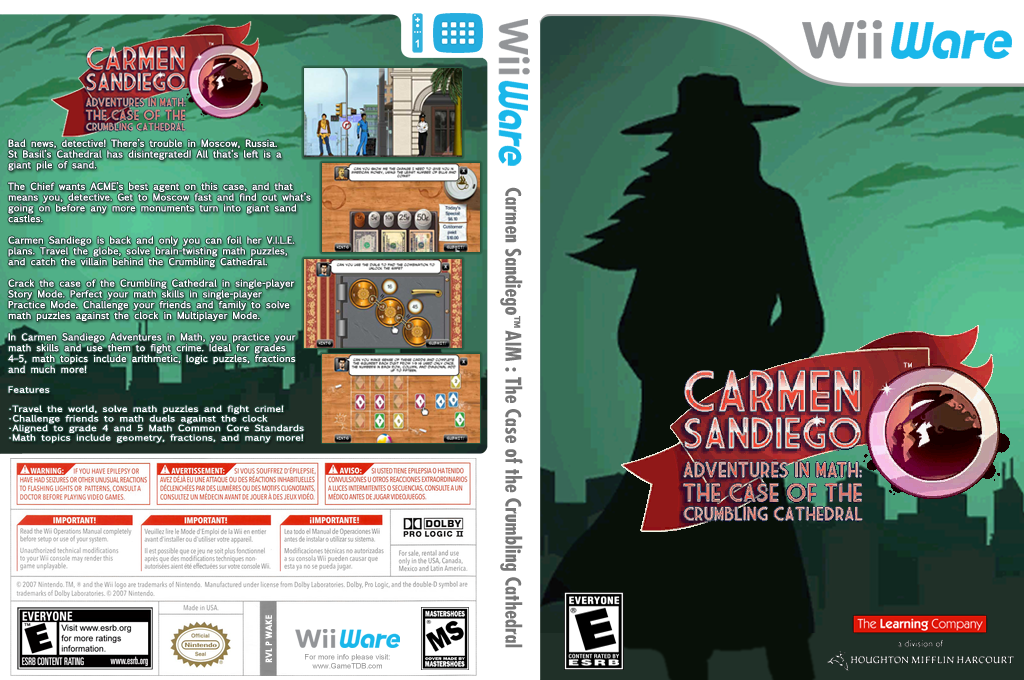 Carmen Sandiego Adventures in Math : The Case of the Crumbling Cathedral — box-texture (US)