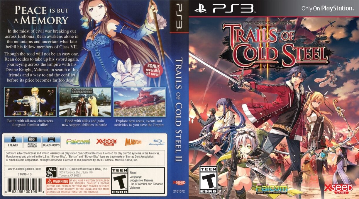 Legend of Heroes, The - Trails of Cold Steel II — box-texture (US)