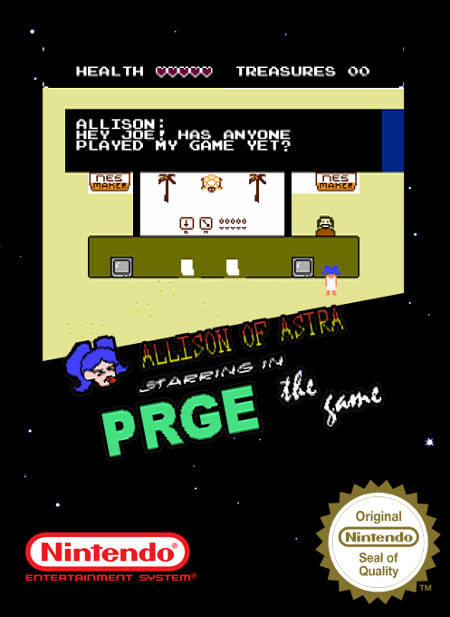 Allison of Astra Starring in PRGE the Game box art