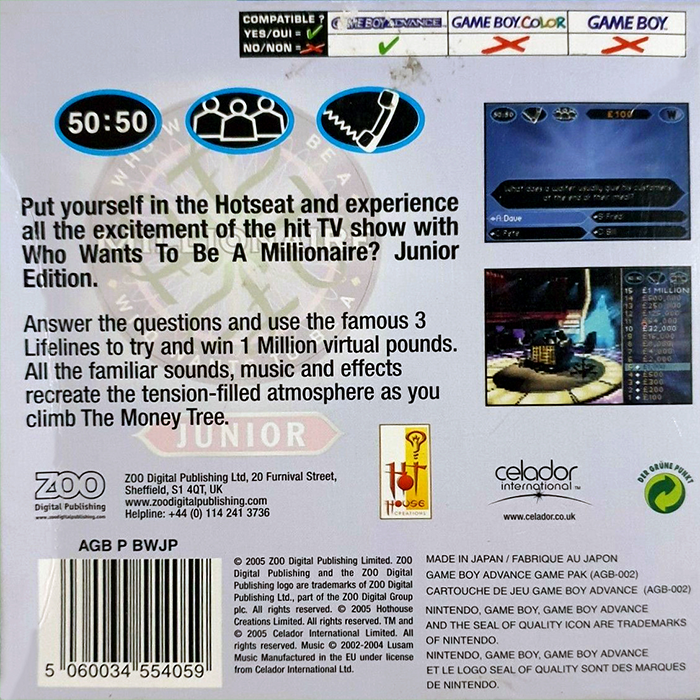 Who Wants to Be a Millionaire Junior — box-2D-back (EU)