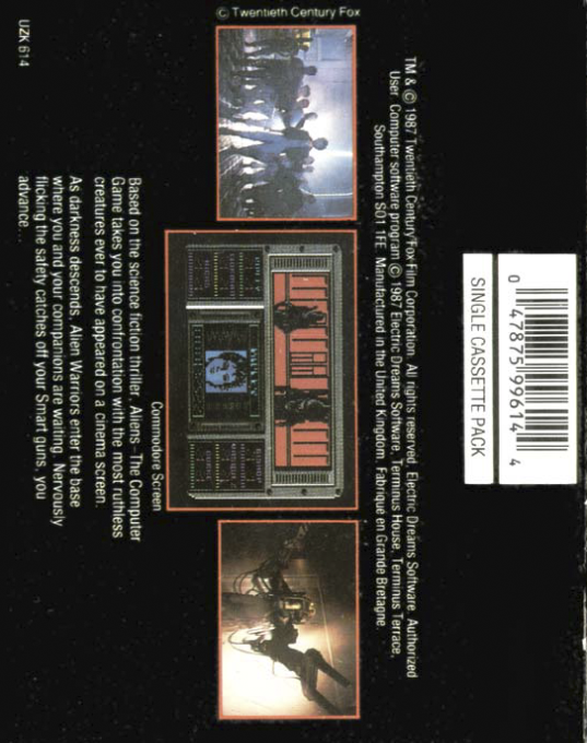 Aliens - The Computer Game — box-2D-back (EU)