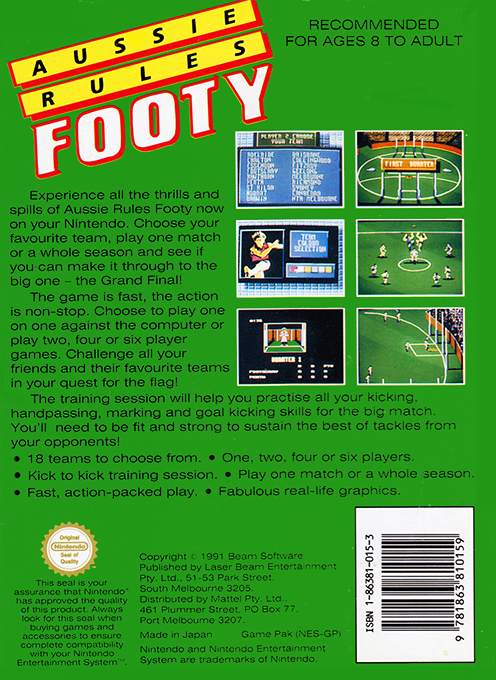 Aussie Rules Footy — box-2D-back (EU)