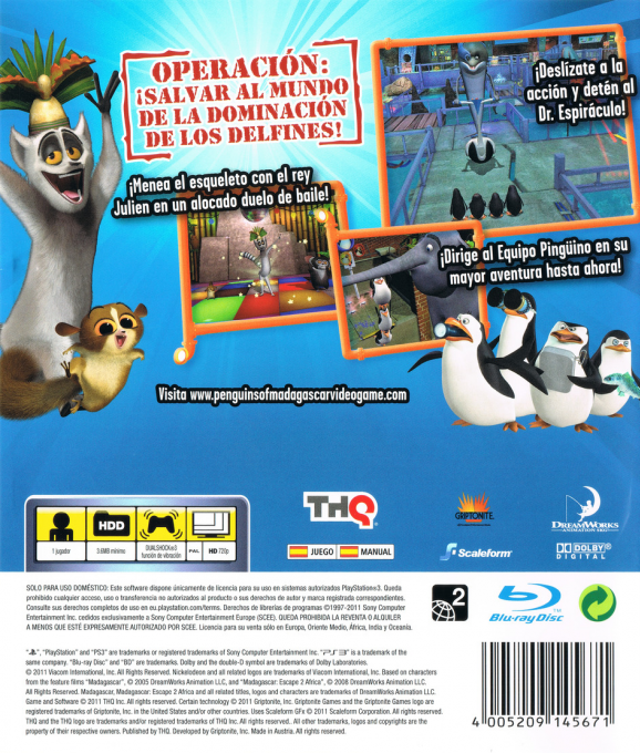 DreamWorks The Penguins of Madagascar - Dr. Blowhole Returns - Again! — box-2D-back (SP)