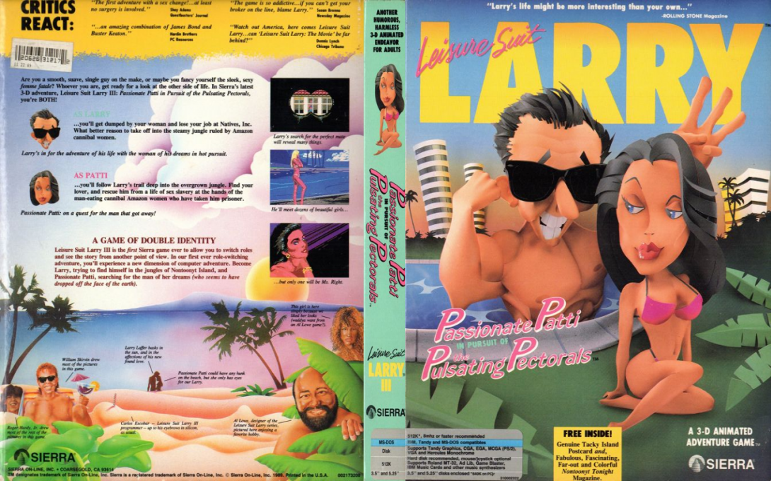 Leisure Suit Larry 3 - Passionate Patti In Pursuit Of The Pulsating Pectorals — box-texture (US)