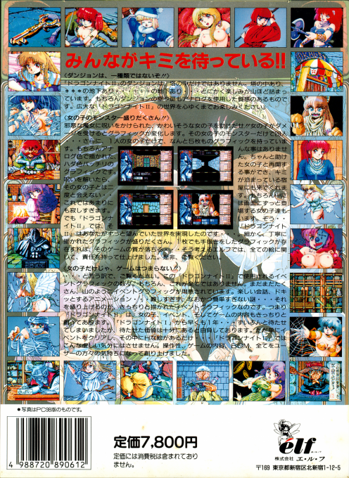 Dragon Knight 2 — box-2D-back (JP)