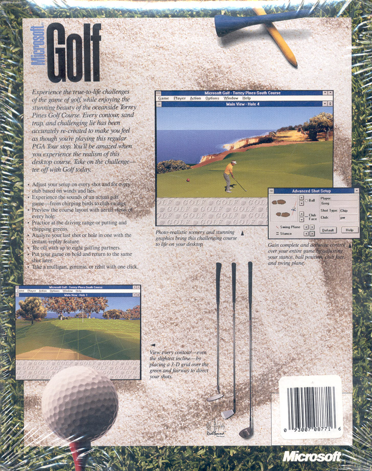 Microsoft Golf: Multimedia Edition — box-2D-back (WOR)