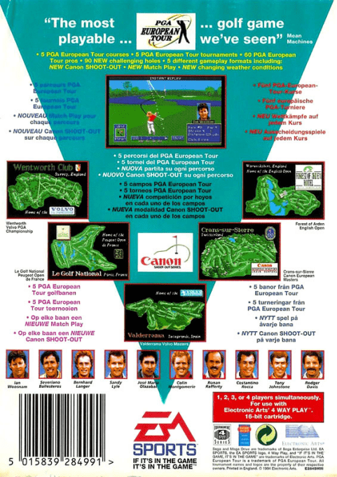 Pga European Tour — box-2D-back (EU)
