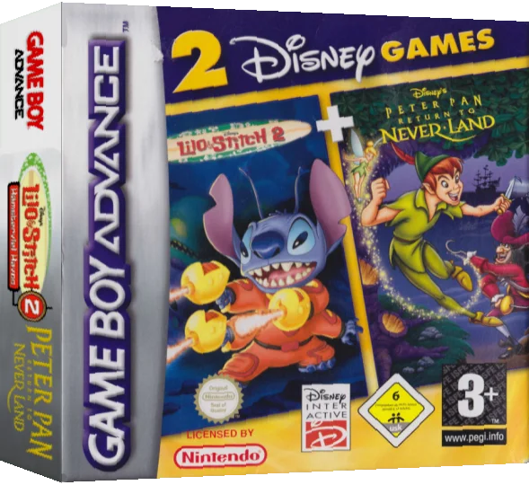 2 Disney Games - Lilo & Stitch 2 + Peter Pan - Return to Neverland — box-3D (EU)