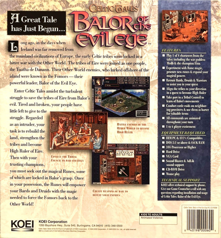Celtic Tales - Balor Of The Evil Eye — box-2D-back (US)