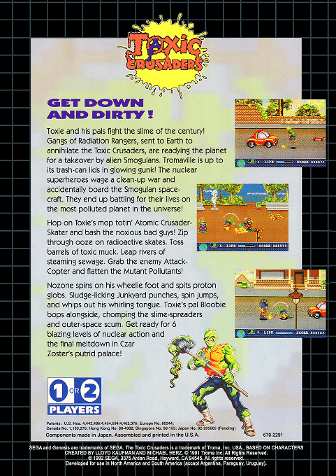 Toxic Crusaders — box-2D-back (US)