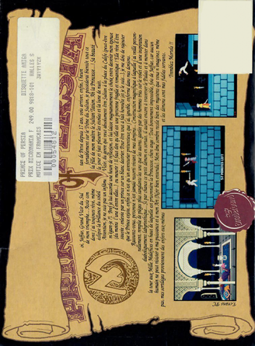 Prince of Persia — box-2D-back (FR)