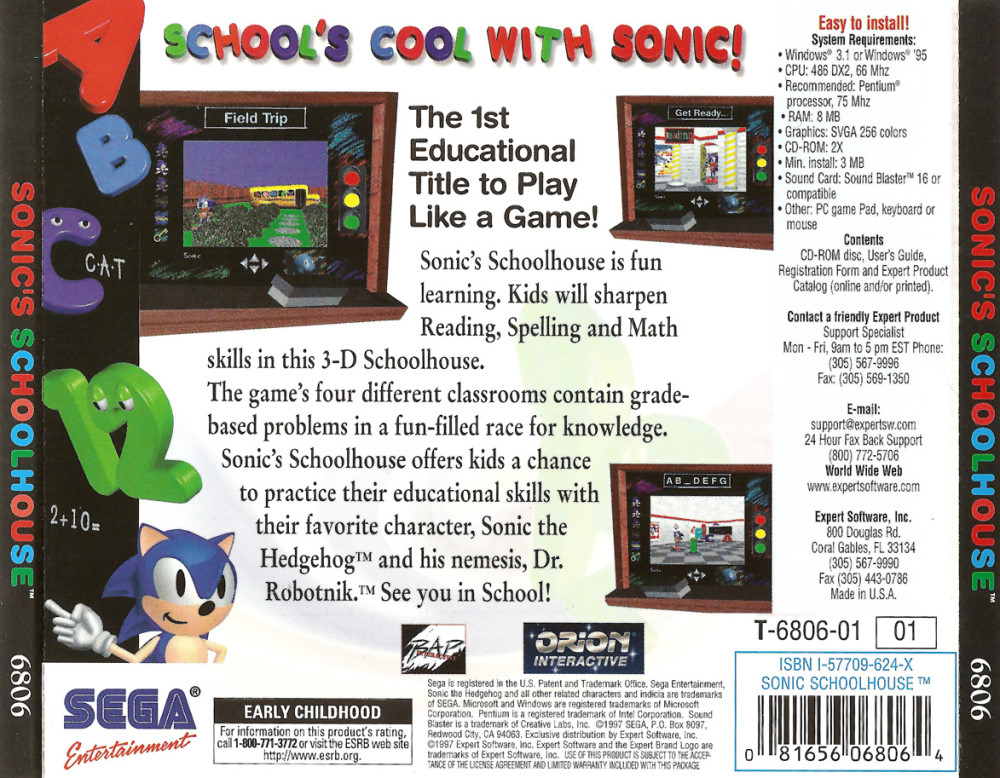 Sonic's Schoolhouse — box-2D-back (WOR)