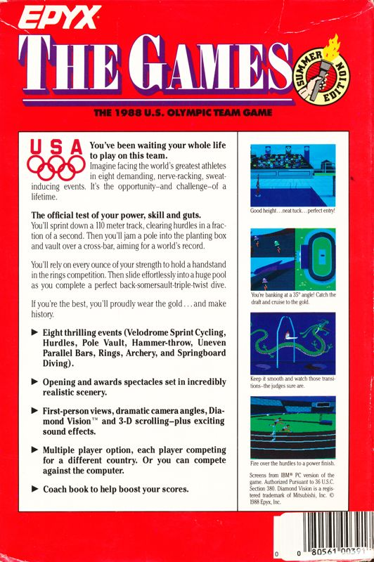 Games - Summer Edition, The — box-2D-back (US)
