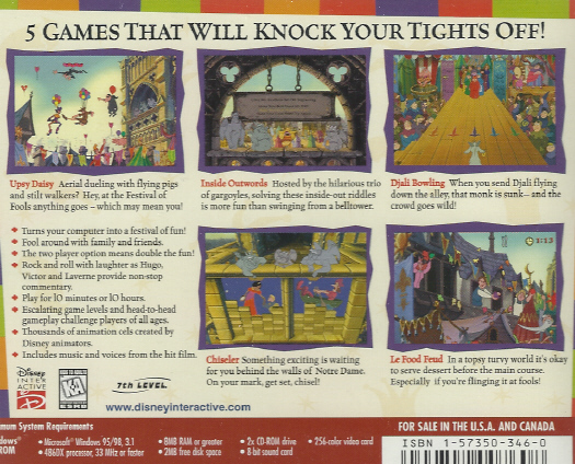 Disney's The Hunchback of Notre Dame: 5 Topsy Turvy Games — box-2D-back (CUS)