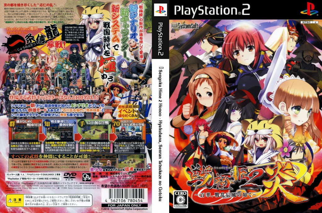 Sengoku Hime 2 Honoo - Hyakubana, Senran Tatsukaze no Gotoku — box-texture (JP)
