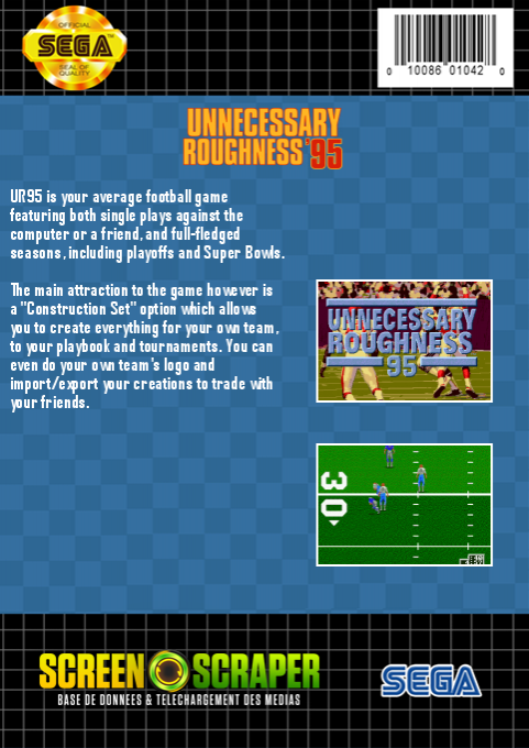 Unnecessary Roughness '95 — box-2D-back (SS)