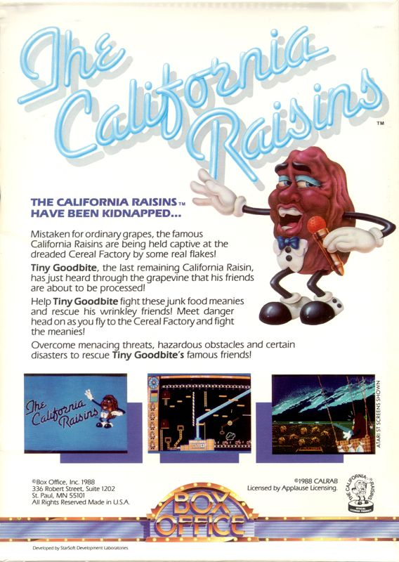 California Raisins, The — box-2D-back (US)