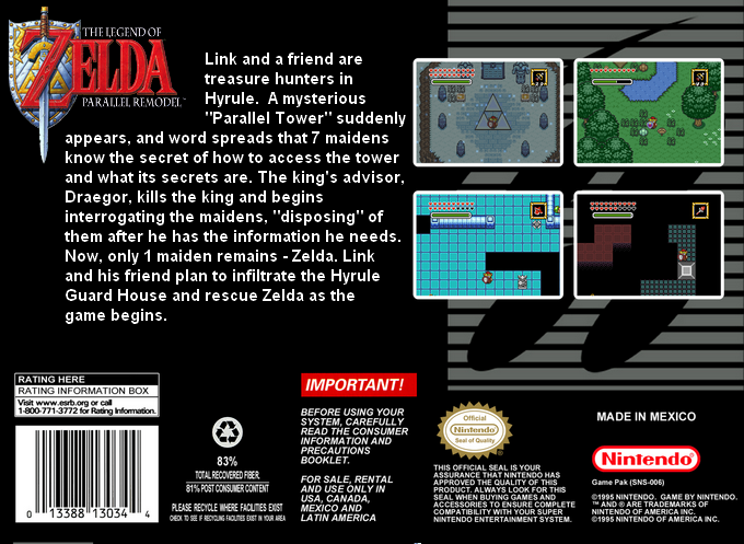 Legend Of Zelda, The : Parallel Remodel — box-2D-back (US)