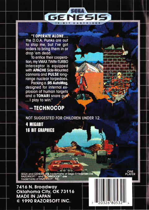 Technocop — box-2D-back (US)