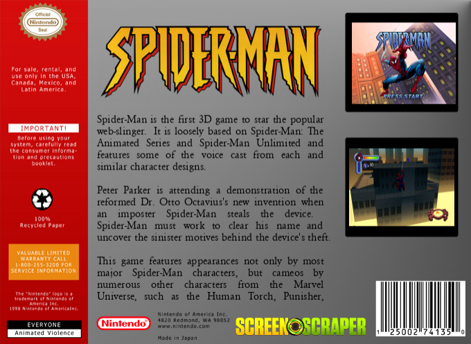 Spider-Man — box-2D-back (SS)
