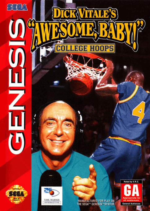 Dick Vitale's "awesome, Baby!" College Hoops box art