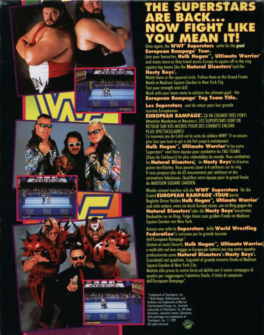 WWF European Rampage Tour — box-2D-back (EU)
