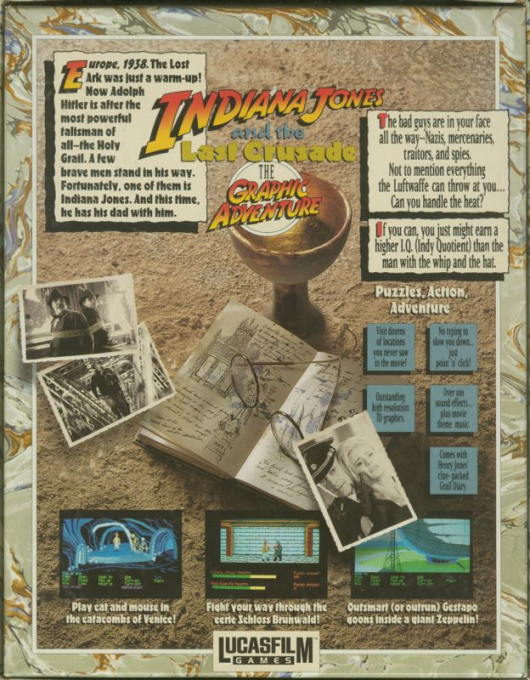 Indiana Jones and the Last Crusade - The Graphic Adventure — box-2D-back (US)