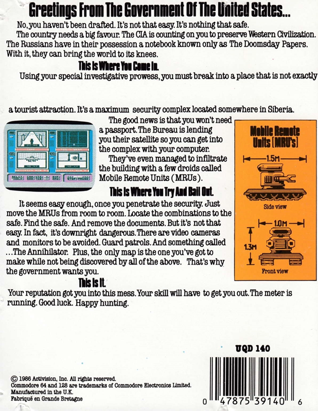 Hacker 2 - The Doomsday Papers — box-2D-back (EU)