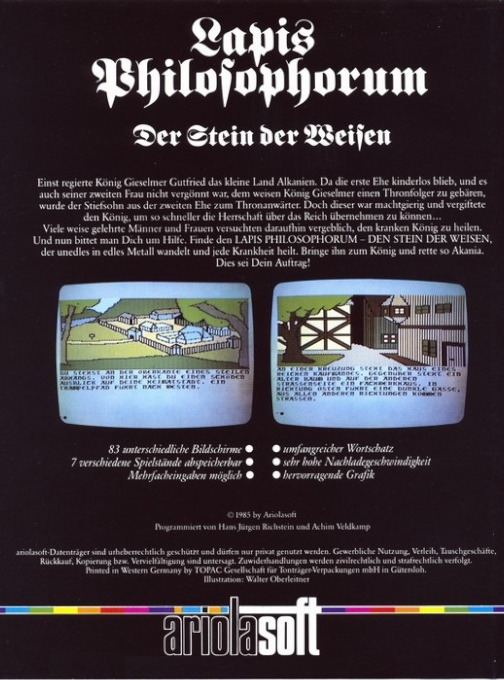 Lapis Philosophorum - The Philosophers' Stone — box-2D-back (DE)
