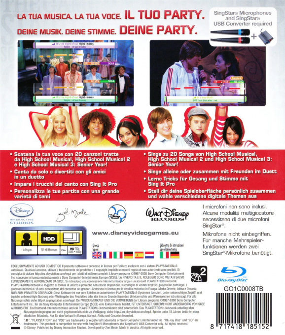 Disney Sing It - High School Musical 3 - Senior Year — box-2D-back (IT)
