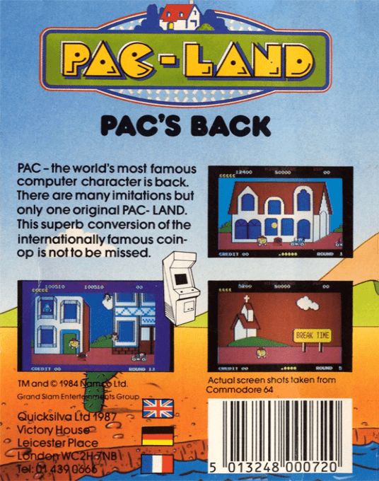 Pac-land — box-2D-back (EU)