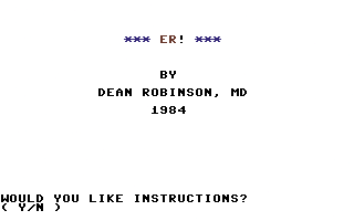 ER! : Emergency Room — sstitle (WOR)
