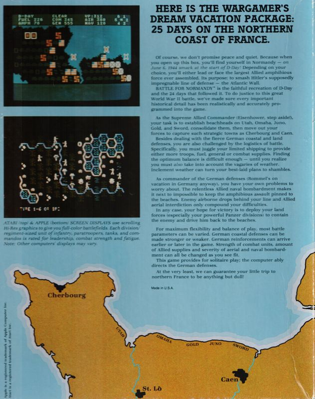 Battle For Normandy — box-2D-back (US)