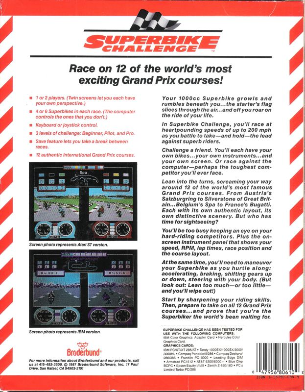 Superbike Challenge — box-2D-back (US)