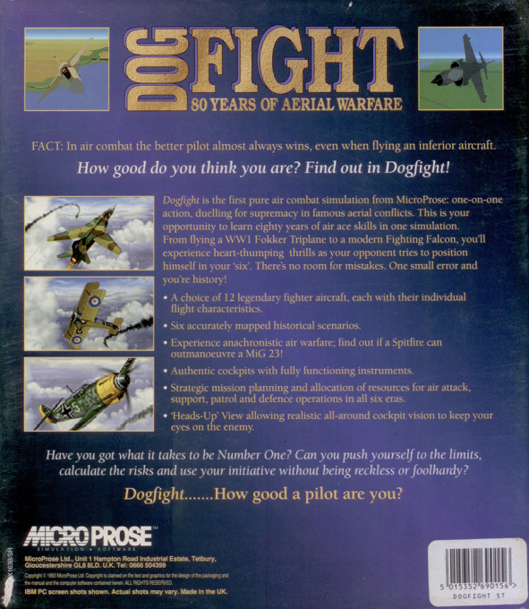 Dogfight - 80 Years Of Aerial Warfare — box-2D-back (EU)