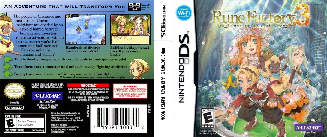 Rune Factory 3 - A Fantasy Harvest Moon — box-texture (US)